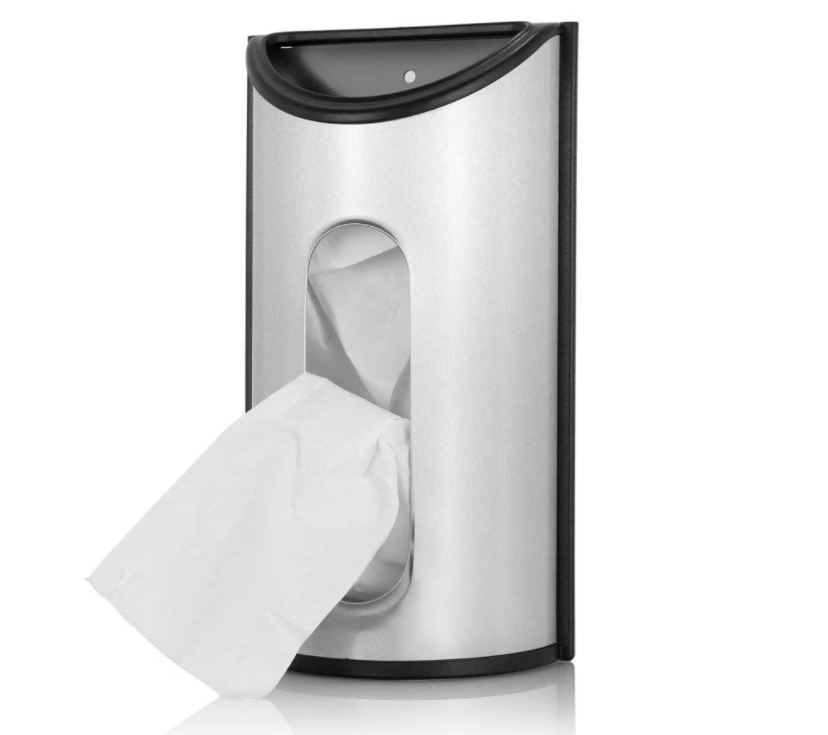 Stainless Steel Bag Saver, Bag Holder for Plastic Bags, Wall Mount dispenser Bag Holders & Dispensers - Feature Easy Access Opening and Fingerprint-Proof Surface
