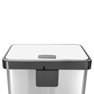 13.2 Gal./ 50 Liter Rectangle Step Stainless Steel Trash Can-Mega Casa